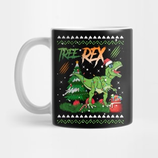 Tree-Rex Santa Saurus Christmas Tree Kids Boys Girls Dinosaur Xmas Ugly Sweater Mug